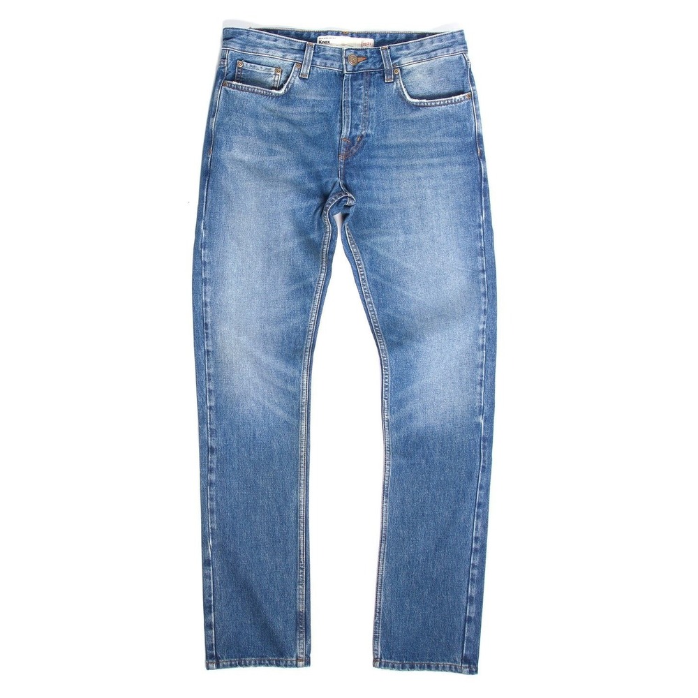 Deus Ex Machina Knox Straight Fit Jeans Blue Medium Wash 31x32 Button Fly